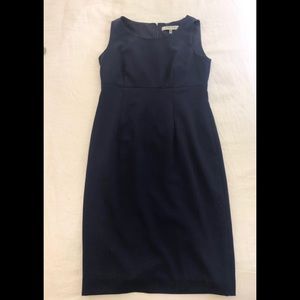KASPER navy blue crew-neck sheath dress, size 4